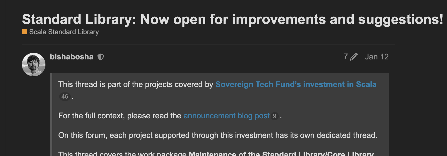 Forum announcement