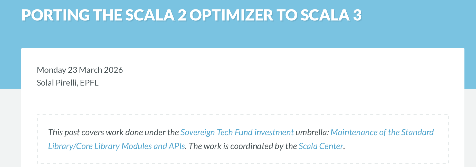 Optimizer blog